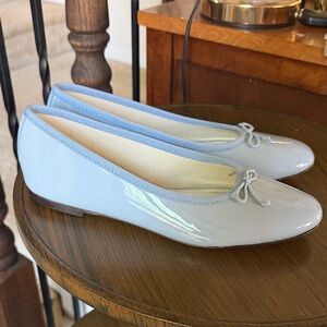 J. Crew Light Blue Patent Ballet Flats with Bow